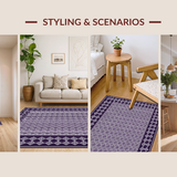 Ultra Soft Area Rug, Non Slip, Stain Resistant, Washable Area Rugs for Living Room, Bedroom, Vibrant Diamond Grid Aesthetic(Purple)
