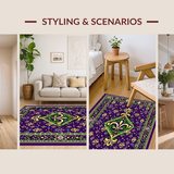 Ultra Soft Area Rug, Non Slip, Stain Resistant, Washable Area Rugs for Living Room, Bedroom, Elegant Purple Trellis Aesthetic(Purple)