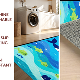 Charming Round Marine Life Motif(Blue)