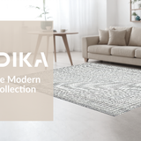 Ultra Soft Area Rug, Non Slip, Stain Resistant, Washable Area Rugs for Living Room, Bedroom, Sleek Black and White Tiled Design(Gray)