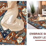 Ultra Soft Area Rug, Non Slip, Stain Resistant, Washable Area Rugs for Living Room, Bedroom, Contemporary Abstract Geometric Style(Brown)