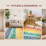 Charming Earthy Rainbow Motif(Red)