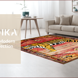 Ultra Soft Area Rug, Non Slip, Stain Resistant, Washable Area Rugs for Living Room, Bedroom, Bold Yellow Leopard Aesthetic(Red)