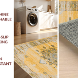 Ultra Soft Area Rug, Non Slip, Stain Resistant, Washable Area Rugs for Living Room, Bedroom, Contemporary Minimalist Motif(Gold)