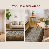 Ultra Soft Area Rug, Non Slip, Stain Resistant, Washable Area Rugs for Living Room, Bedroom, Sleek Modern Safari Style(Brown)