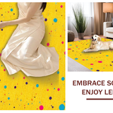 Joyful Abstract Color Splash Motif(Yellow)