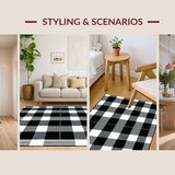Sophisticated Neutral Plaid Arrangement(Black)