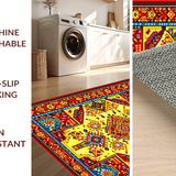Ultra Soft Area Rug, Non Slip, Stain Resistant, Washable Area Rugs for Living Room, Bedroom, Lively Rustic Textured Geometry(Yellow)