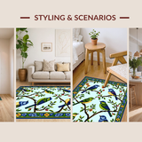 Lively Ornate Bird and Branch Ensemble(Blue)