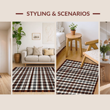 Ultra Soft Area Rug, Non Slip, Stain Resistant, Washable Area Rugs for Living Room, Bedroom, Stylish Earthy Toned Geometric Design(Brown)