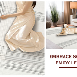 Ultra Soft Area Rug, Non Slip, Stain Resistant, Washable Area Rugs for Living Room, Bedroom, Elegant Dual-Tone Reversible Rug with Contemporary Linear Design(Gray)