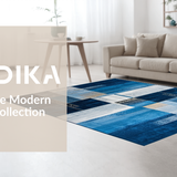 Ultra Soft Area Rug, Non Slip, Stain Resistant, Washable Area Rugs for Living Room, Bedroom, Rustic Coastal Marbled Design Element(Blue)