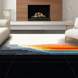 Ultra Soft Area Rug, Non Slip, Stain Resistant, Washable Area Rugs for Living Room, Bedroom, Rustic Earth Tone Graphic Elements(Gray)