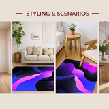 Ultra Soft Area Rug, Non Slip, Stain Resistant, Washable Area Rugs for Living Room, Bedroom, Modern Gradient Color Burst(Black)