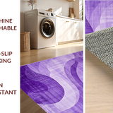 Ultra Soft Area Rug, Non Slip, Stain Resistant, Washable Area Rugs for Living Room, Bedroom, Whimsical Modern Swirl Design(Purple)
