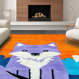 Ultra Soft Area Rug, Non Slip, Stain Resistant, Washable Area Rugs for Living Room, Bedroom, Vibrant Playful Creature Aesthetic(Orange)