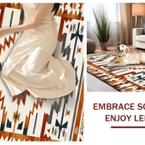 Ultra Soft Area Rug, Non Slip, Stain Resistant, Washable Area Rugs for Living Room, Bedroom, Elegant Southwest Tiled Motif(Beige)