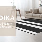 Ultra Soft Area Rug, Non Slip, Stain Resistant, Washable Area Rugs for Living Room, Bedroom, Stylish Black and White Rug:  Minimalist Geometric Design(Black)