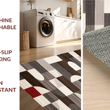 Ultra Soft Area Rug, Non Slip, Stain Resistant, Washable Area Rugs for Living Room, Bedroom, Rustic Tiled Pattern with Warm Hues(Gray)