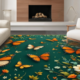 Ultra Soft Area Rug, Non Slip, Stain Resistant, Washable Area Rugs for Living Room, Bedroom, Vibrant Floral Boho Symphony(Green)