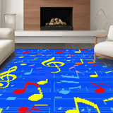 Ultra Soft Area Rug, Non Slip, Stain Resistant, Washable Area Rugs for Living Room, Bedroom, Playful Orchestral Color Fusion(Blue)