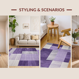Ultra Soft Area Rug, Non Slip, Stain Resistant, Washable Area Rugs for Living Room, Bedroom, Luxurious Trellis Style Arrangement(Purple)