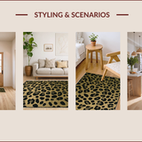 Ultra Soft Area Rug, Non Slip, Stain Resistant, Washable Area Rugs for Living Room, Bedroom, Stylish Khaki Animal Style(Beige)
