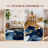 Contemporary Gold Swirl Art(Blue)