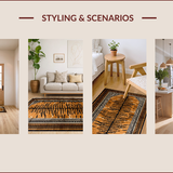 Ultra Soft Area Rug, Non Slip, Stain Resistant, Washable Area Rugs for Living Room, Bedroom, Chic Rustic Animal Print Elegance(Brown)