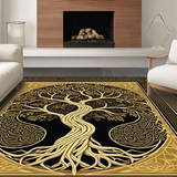 Ultra Soft Area Rug, Non Slip, Stain Resistant, Washable Area Rugs for Living Room, Bedroom, Bold Celtic Artful Representation(Gold)