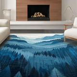 Ultra Soft Area Rug, Non Slip, Stain Resistant, Washable Area Rugs for Living Room, Bedroom, Rustic Earthy Tones Pattern(Blue)