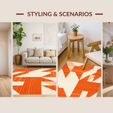 Ultra Soft Area Rug, Non Slip, Stain Resistant, Washable Area Rugs for Living Room, Bedroom, Luxe Fluffy Orange Statement Piece(Orange)