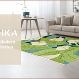 Ultra Soft Area Rug, Non Slip, Stain Resistant, Washable Area Rugs for Living Room, Bedroom, Floral Shaggy Microfiber Boho(Green)