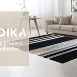 Ultra Soft Area Rug, Non Slip, Stain Resistant, Washable Area Rugs for Living Room, Bedroom, Bold Monochrome Striped Area Rug for Versatile Decor Accents(Black)