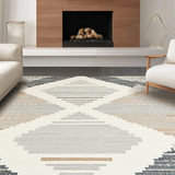 Ultra Soft Area Rug, Non Slip, Stain Resistant, Washable Area Rugs for Living Room, Bedroom, Sophisticated Vintage Tiled Motif(Gray)