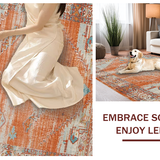Ultra Soft Area Rug, Non Slip, Stain Resistant, Washable Area Rugs for Living Room, Bedroom, Luxurious Abstract Terracotta Hues(Orange)