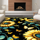 Ultra Soft Area Rug, Non Slip, Stain Resistant, Washable Area Rugs for Living Room, Bedroom, Cozy Nature-Inspired Design Elements(Yellow)