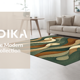 Ultra Soft Area Rug, Non Slip, Stain Resistant, Washable Area Rugs for Living Room, Bedroom, Vibrant Graphic Geometric Elements(Brown)