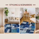 Dynamic Textured Geometric Collage(Blue)