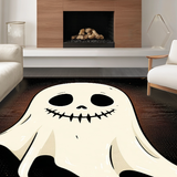 Ultra Soft Area Rug, Non Slip, Stain Resistant, Washable Area Rugs for Living Room, Bedroom, Cute Spooky Character Style Mat(White)