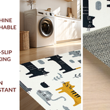 Ultra Soft Area Rug, Non Slip, Stain Resistant, Washable Area Rugs for Living Room, Bedroom, Stylish Minimalist Gray Tufted Piece(White)