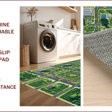 Ultra Soft Area Rug, Non Slip, Stain Resistant, Washable Area Rugs for Living Room, Bedroom, Interactive City Life Play Mat(Gray)