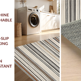 Ultra Soft Area Rug, Non Slip, Stain Resistant, Washable Area Rugs for Living Room, Bedroom, Artful Modern Earthy Composition(Gray)