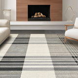 Ultra Soft Area Rug, Non Slip, Stain Resistant, Washable Area Rugs for Living Room, Bedroom, Chic Reversible Plaid Aesthetic(Gray)