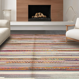 Bold Rustic Color Interplay Stripes(Red)