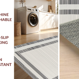 Ultra Soft Area Rug, Non Slip, Stain Resistant, Washable Area Rugs for Living Room, Bedroom, Understated Textured Neutral Style(White)