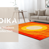 Ultra Soft Area Rug, Non Slip, Stain Resistant, Washable Area Rugs for Living Room, Bedroom, Lively Abstract Spectrum Motif(Orange)