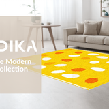 Ultra Soft Area Rug, Non Slip, Stain Resistant, Washable Area Rugs for Living Room, Bedroom, Trendy Minimalist Egg Form(Yellow)