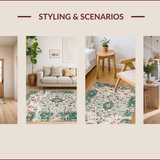 Cream Beige Distressed Artful Design(White)