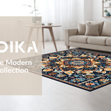 Ultra Soft Area Rug, Non Slip, Stain Resistant, Washable Area Rugs for Living Room, Bedroom, Artistic Multi-Tone Swirl Pattern(Blue)